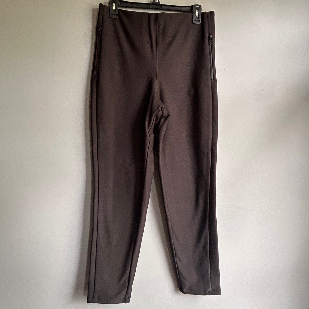 HFX Women Black High Rise Ponte Knit Equestrian Leggings Size Medium